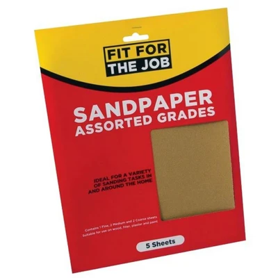 Image of 80x Fit For The Job 5Pk Sandpaper Assorted Grades