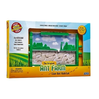 Image of Uncle Milton Original Ant Farm Contains 4 Antports to Connect Your Other Habitats, Classic Kids Educational Toy, Boys and Girls Outdoor Toys, Ages 6+ Basic Fun 00015