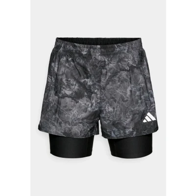 Image of adidas Women&#039;s Own The Run Spray Dye 2in1 Short, Grey Four/Black, XS
