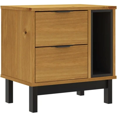 Image of vidaXL Bedside Cabinet &quot;FLAM&quot; 49x35x50 cm Solid Wood Pine