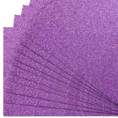 Image of Springboard A4 Glitter Card Sheets 230gsm Non Shed Cardstock for Making Compatible w/Die Cutting Machines Sparkly Craft Supplies 10 Pack Purple