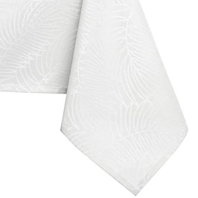 Image of AmeliaHome Gaia Lotus Effect Water Repellent Polyester Tablecloth 140 x 240 cm White