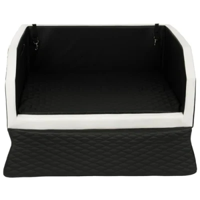 Image of Velinda dog car boot transporter, bed, mattress, 100x70 cm (COLOUR: black white)