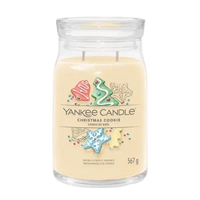 Image of Yankee Candle Signature Scented Christmas Cookie Large Jar with Double Wicks Soy Wax Blend Long Burning
