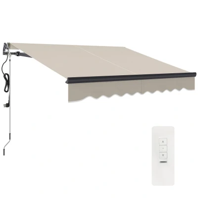 Image of Outsunny 2.5 x 2m Electric Retractable Awning with Aluminium Frame Beige 840 278V70BG
