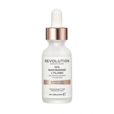 Image of Revolution Skincare London, 10% Niacinamide + 1% Zinc Serum, Tackles Blemishes, Minimises Pore Appearance, Face 30 ml