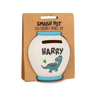 Image of History &amp; Heraldry Personalised Bamboo Smash Pot Money box (Harry)