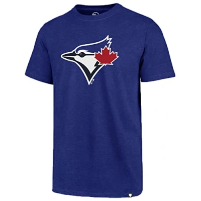 Image of MLB Men&#039;s Union Arch Franklin Team Color Primary Logo Word Mark T Shirt, Toronto Blue Jays Blue, XXL