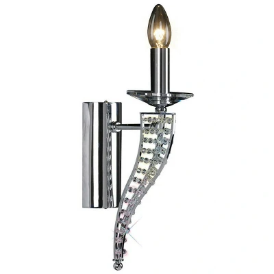 Image of Santo Wall Lamp E14 Polished Chrome/Crystal