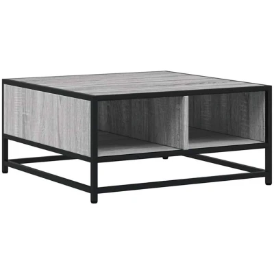 Image of vidaXL Coffee Table Grey Sonoma 60.5x60.5x30 cm Engineered Wood and Metal