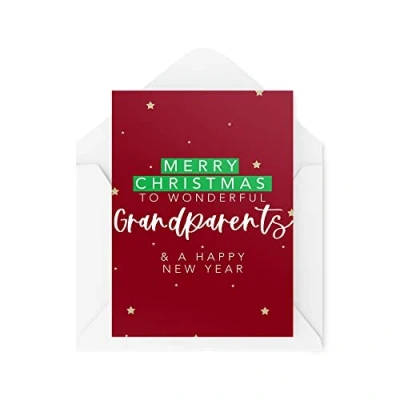 Image of Grandparents Christmas Card Merry to Wonderful Grandma Grandad Cards CBH1443