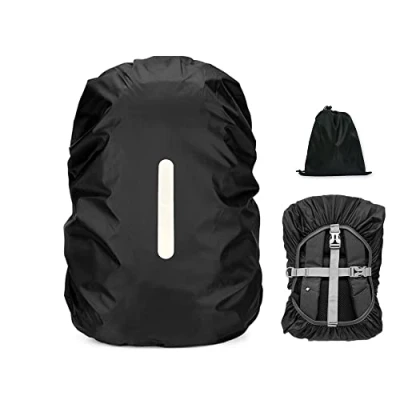 Image of LICQIC Waterproof Rain Cover for Backpack, Reflective Rucksack Outdoor, Hiking, Camping, Traveling, Cycling (Black XS 20L 30L)