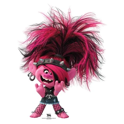 Image of STAR CUTOUTS SC1590 Poppy Punk Trolls Perfect for Parties and Events Height 94cm Width 72cm, Solid, Multicolour, Regular