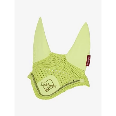 Image of LeMieux Classic Fly Hood in Kiwi with Soft Lycra Ears Close Knit Crochet Comfortable Fit Equestrian Mask Sport Horse Wear Medium