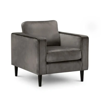 Image of Julian Bowen Hayward Velvet Armchair, Oak, one Size