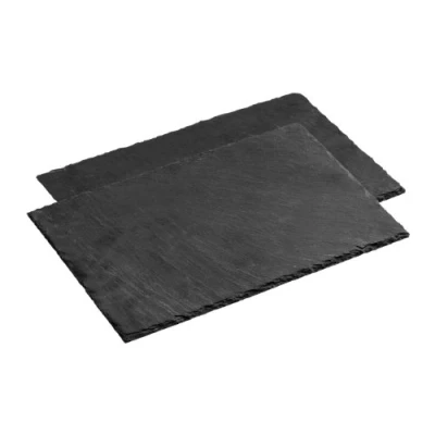 Image of Premier Housewares Rectangular Place Mats Black Table Placemats and coaster sets 2 Non Slip Mat Height 1 cm x Width 30 Depth 20