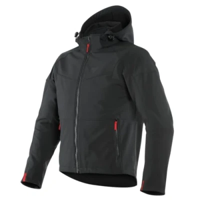 Image of Dainese Ignite Tex Jacket, Motorbike Jacket for Men, Water Repellent and Breathable Fabric Fleece, Men Motorcycle Rainproof, Shoulder &amp; Elbow Protectors, Black