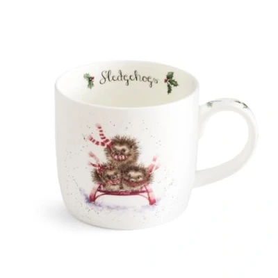 Image of Royal Worcester Wrendale Deigns 0.3 Litre Christmas Hedgehog Mug Sledgehugs