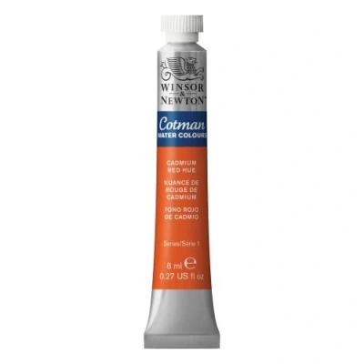 Image of Winsor &amp; Newton Cotman 8 ml Water Colour Tube Cadmium Red Hue
