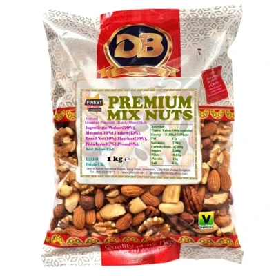 Image of Ginco Premium Mixed Nuts 1kg, Unsalted Mix Including Walnuts, Almonds, Cashew Nuts, Brazil Hazelnuts, Pistachio Kernels, Pecan Suitable for Vegetarian Diets