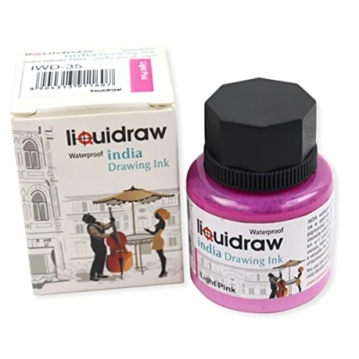 Image of Liquidraw Coloured Drawing Ink India Ink, Waterproof 20 Assorted Colours, 35ml Indian Inks for Artists (Light Pink)