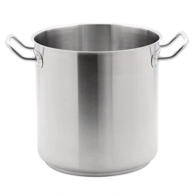 Image of Vogue Deep Stockpot 300X300mm 20.5Ltr Stainless Steel Saucepan Cookware, Silver
