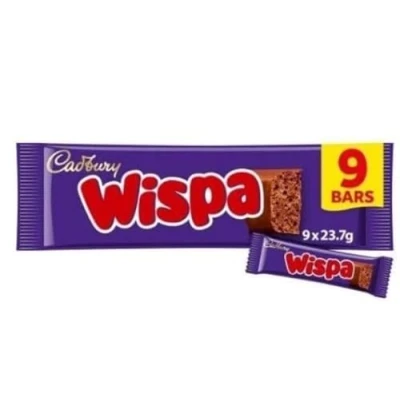 Image of Wispa Chocolate Bar 9 Pack Multipack 213.3g Delicious Tasty And Twisty Treat Gift Hamper For Birthday,Christmas