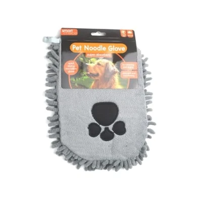 Image of YöL Grey Quick Drying Microfibre Pet Towel Mitt Dog Puppy Bath Shower Absorbent Material