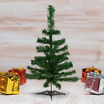 Image of ASAB Small Christmas Tree Mini 2FT Artificial Table Ornaments Realistic Tabletop Miniature Xmas For Holiday Party Home Office Décor Kids School Green