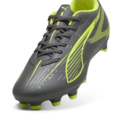 Image of Puma Ultra 5 PLAY Moulded stud football boots, Women&#039;s, Size: 85, Matte aged silver/yellow alert shoes