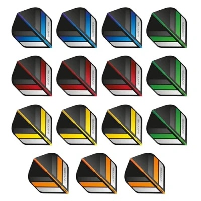Image of RED DRAGON Hardcore Stripes Selection Pack Extra Thick Standard Dart Flights 5 sets Per (15 in total)