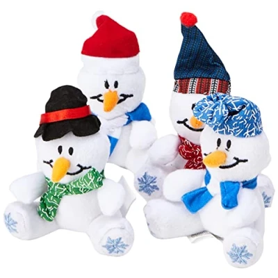 Image of Baker Ross EF890 Snowman Mini Bean Pals (Pack of 4), Assorted