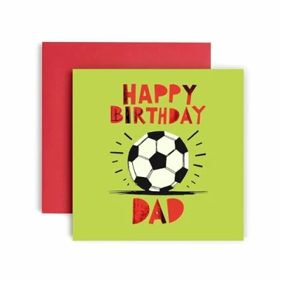 Image of Huxters Birthday card for Dad Him Men Football Special from Daughter Son 14.8cm