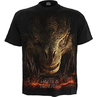 Image of HBO Hod Dragon Throne Front Print T Shirt Black XL