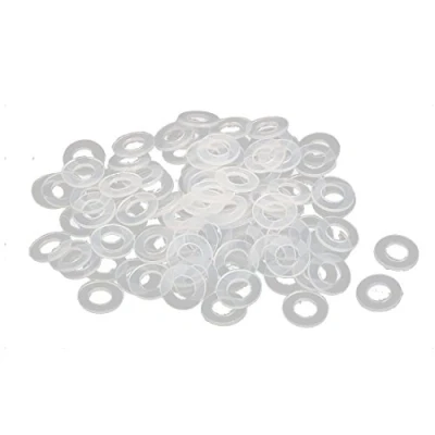 Image of Sourcingmap Nylon Flat Washers 6mm OD M3 ID 0.5mm Thickness Sealing Gasket for Faucet Pipe Water Hose, Clear Pack of 100