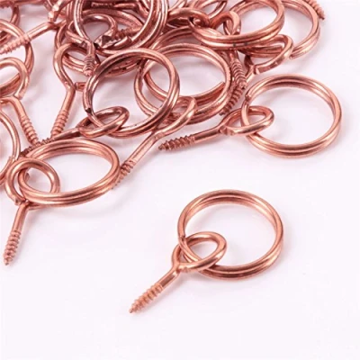 Image of 50x Large Picture Frame Screw Eye Hooks 38mm