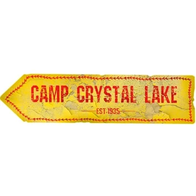 Image of Flinelife Camp Crystal Lake Sign,16x6,Horror Movie Signs,Haunted House Decor Perfect For Horror Fans