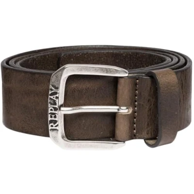Image of Replay men&#039;s leather belt, brown (Faded Gray Mud 035), 100 cm