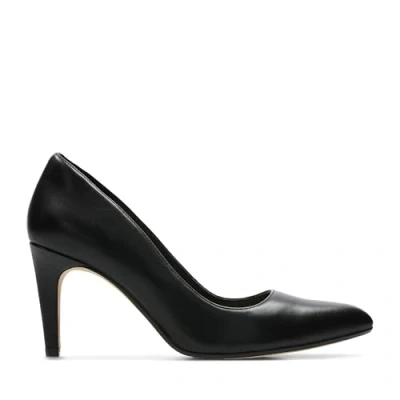 Image of Clarks Women&#039;s Laina Rae Closed Toe Pumps, Black Leather, 7 UK