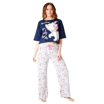 Image of Disney Stitch Womens Pyjamas Set Nightwear Baby Yoda Long PJs Comfy Lounge Wear S XL Women Teenagers Gifts for (Navy Marie, M)