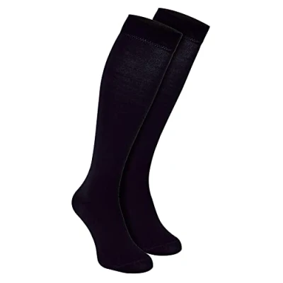 Image of Mens Knee High Bamboo Socks Sock Snob 2 Pair Multipack Breathable Moisture Wicking (6 11, Black)