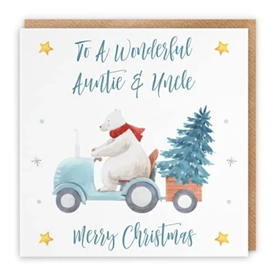 Image of Hunts England Auntie And Uncle Christmas Card To A Wonderful &amp; Merry Polar Bear Collection
