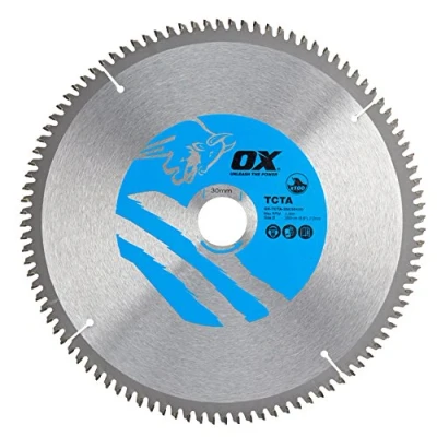 Image of OX Alu/Plastic/Laminate Cutting Circular Saw Blade 250/30mm, 100 Teeth TCG, Silver/ Blue