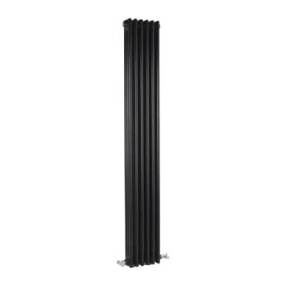 Image of Milano Windsor Black Cast Iron Style Vertical Triple Column Radiator 1800mm x 290mm