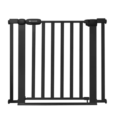 Image of Kinderkraft LOCK&amp;GO Child Safety Gate, Temporary Stair No Drilling, Door from 75 to 103 cm, 90 degree opening, Double Locking, Black