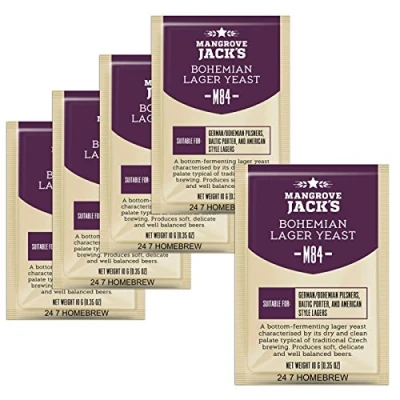 Image of 5X Mangrove Jack’s Yeast M84 Bohemian Lager Craft Series 10g Treats 23L