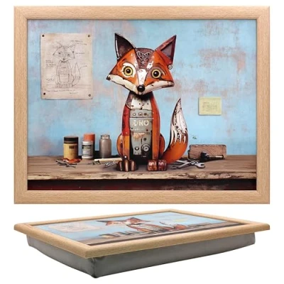 Image of Lesser &amp; Pavey Bug Art Scrap Fox Laptray With Bean Bag for Serving Dishes Lovely Lap Trays Eating on Dinner or Breatfast Newly Designed Food