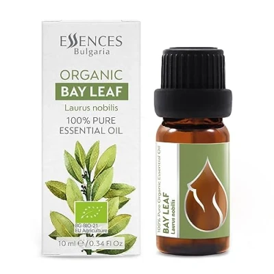 Image of Essences Bulgaria Organic Bay Leaf Essential Oil 10ml Laurus nobilis 100% Pure and Natural Undiluted Therapeutic Grade Family Owned Farm Steam Distilled Non GMO Vegan