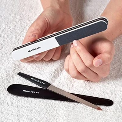 Image of Manicare Sapphire Nail File Set, Black, Emery, Salon Professional Manicure