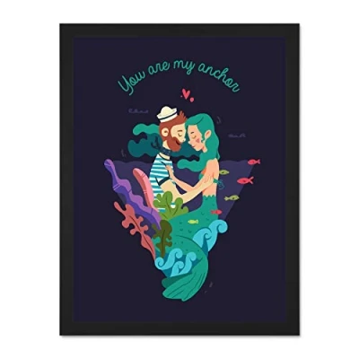 Image of Wee Blue Coo You Are My Anchor Love Large Framed Art Print Poster Wall Decor 18x24 inch